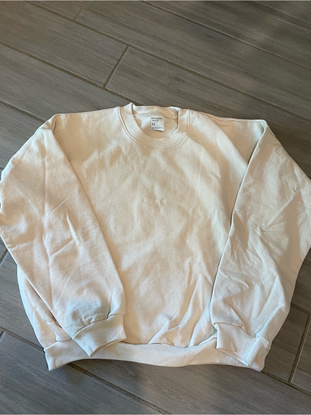 Minimal Crewneck Sweatshirt in Off-White